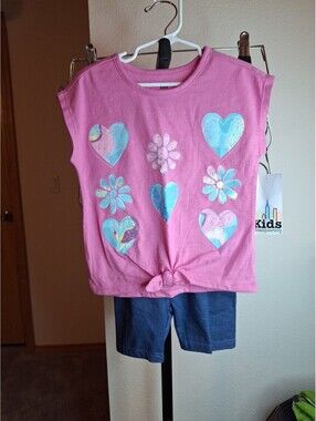 Kids Headquarters Girls Matching Top and shorts size 4